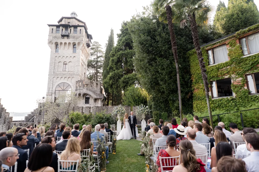 Garden ceremony at Torre San Marco, Lake Garda