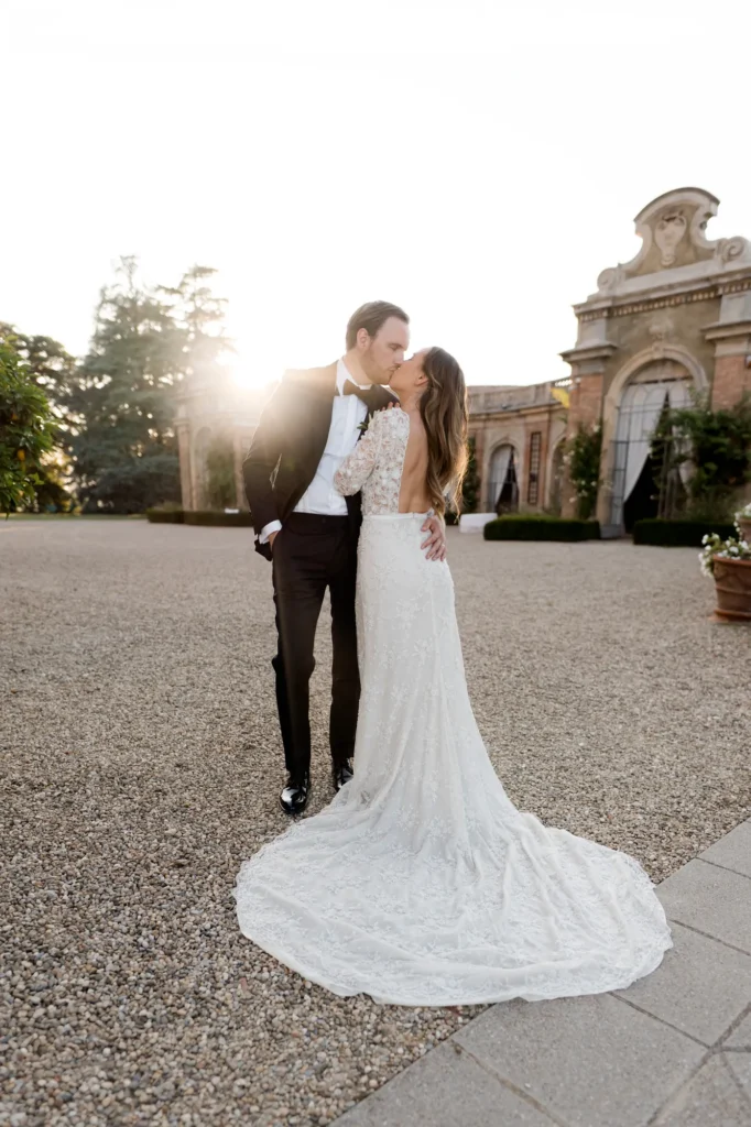 The couple at sunset, Castello dei Marchesi Alfieri